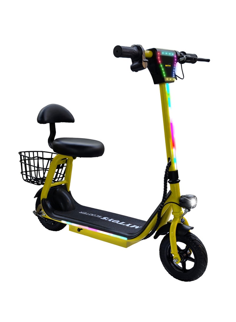 MYTOYS MT390 2025 Kids Electric Scooter With Seat Led Light On Handle And Deck, Bluetooth Speaker, Key Start,250W Brushless Motor Three Speed Modes 18Km/H Electric Scooter For Kids - Image 2
