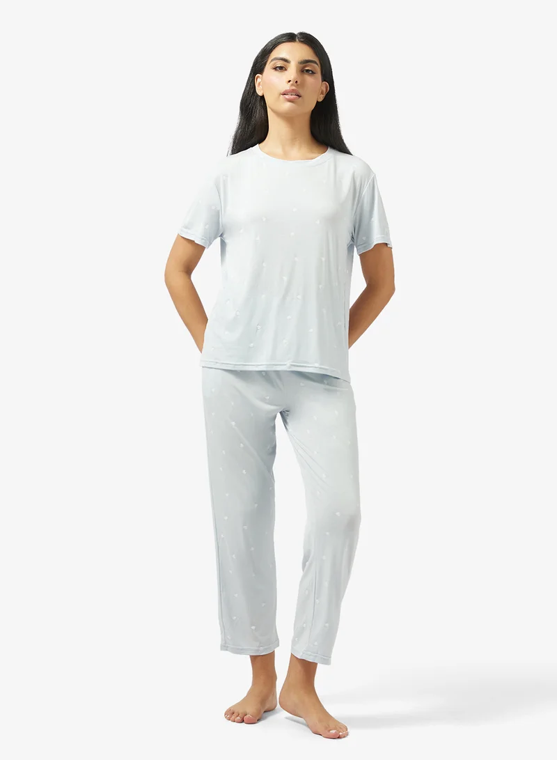 ايلا Printed Pyjama Top & Pant Set
