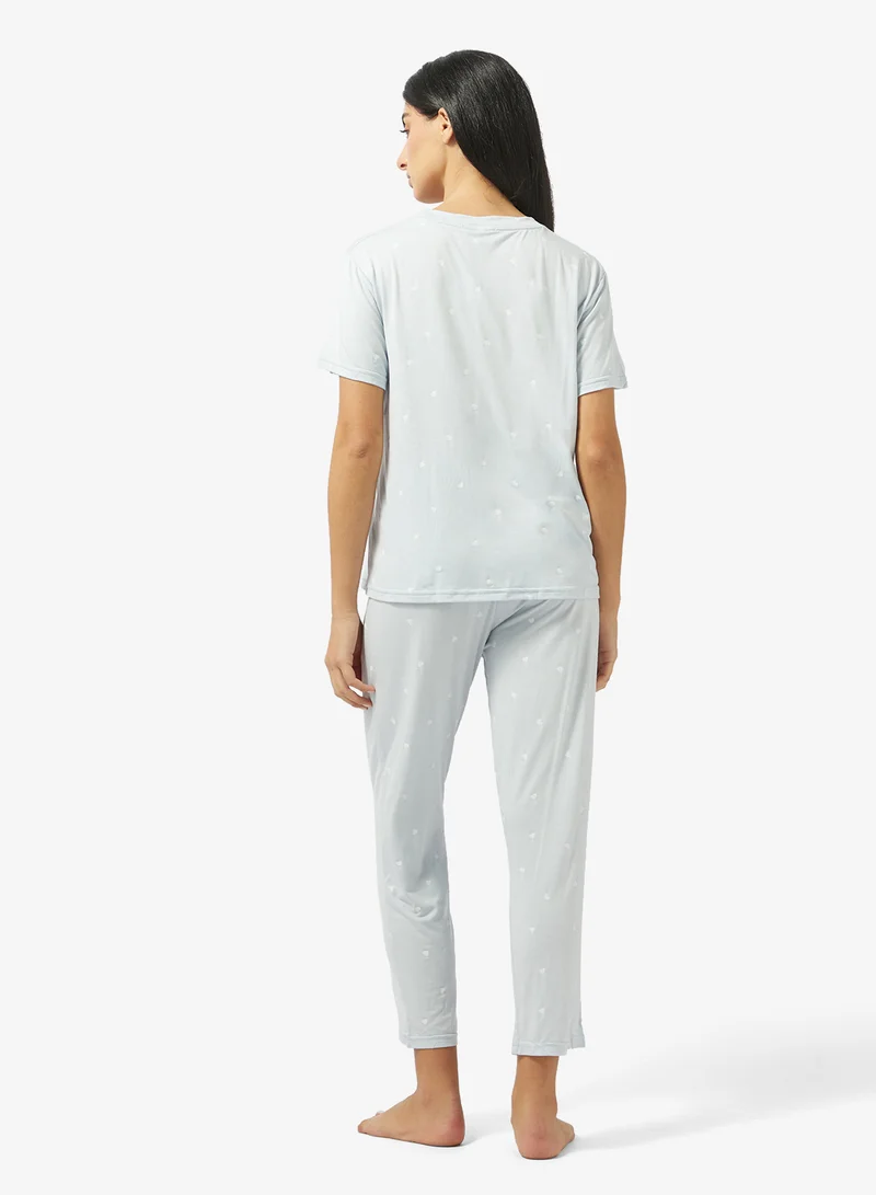 ايلا Printed Pyjama Top & Pant Set