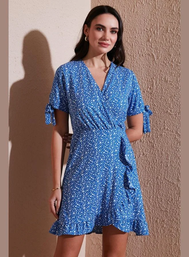 Lela Lela Slim Cut Double Breasted Ruffle Detailed Mini Dress Women's DRESS 5863719