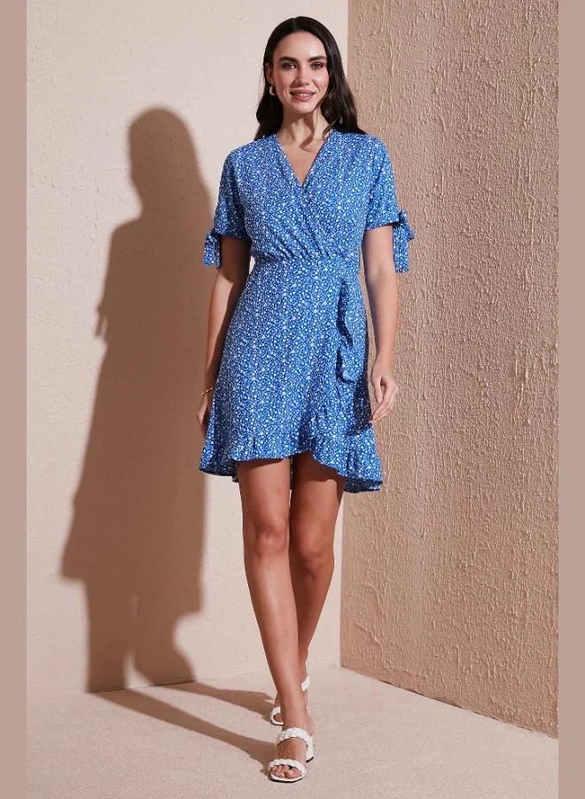 Lela Lela Slim Cut Double Breasted Ruffle Detailed Mini Dress Women's DRESS 5863719