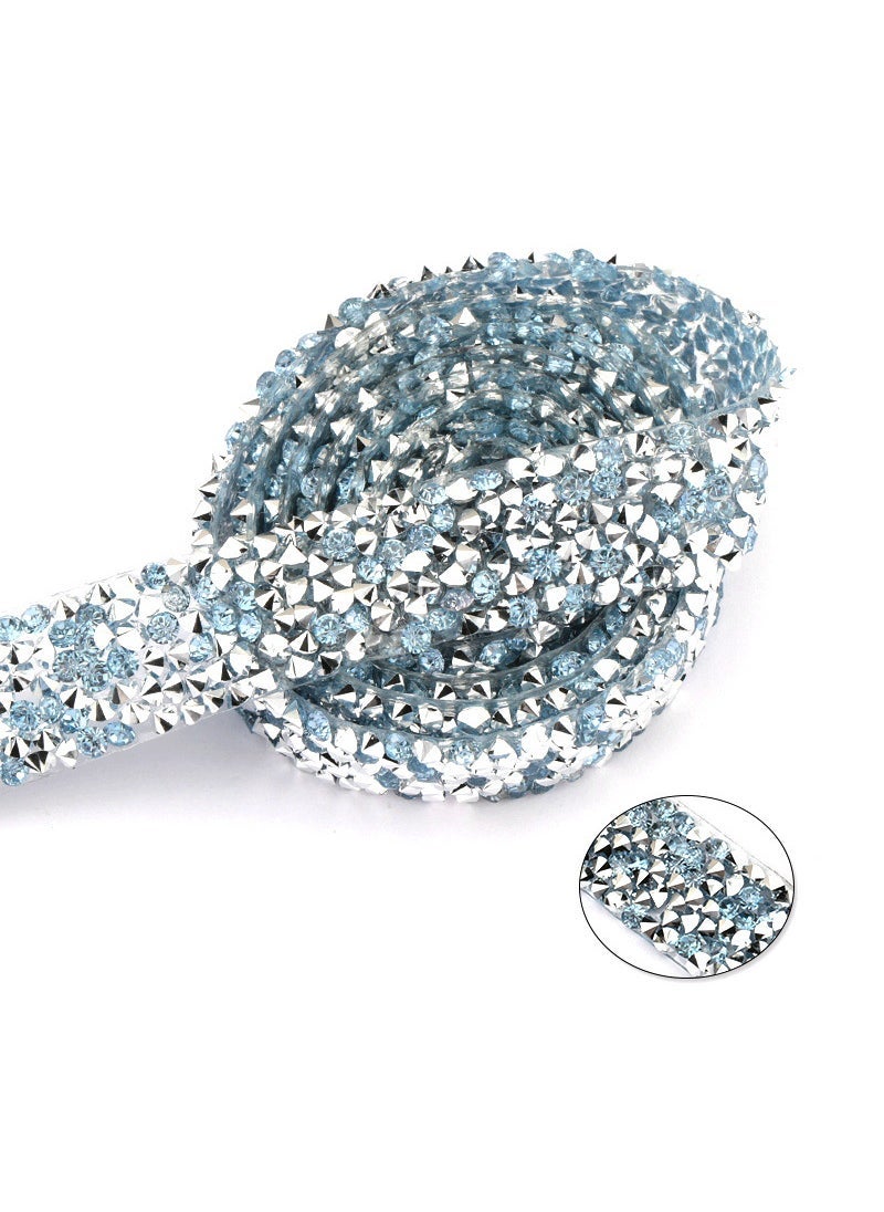 Arabest Resin Rhinestone Belt, Hotfix DIY Jewelry Trim Sky Blue 1 size = 0.91 m 