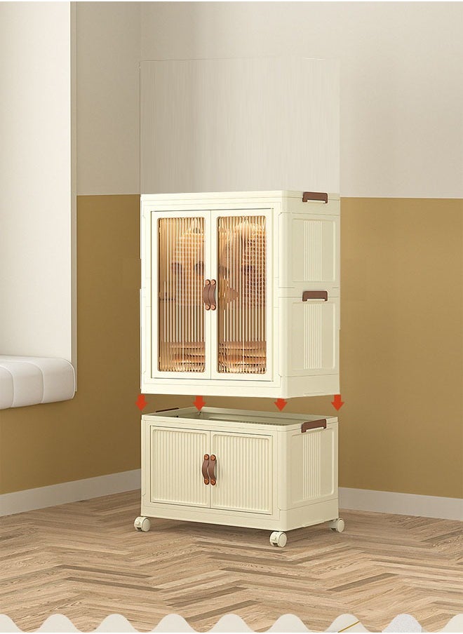 keke 2 Layers Stylish Multi-Functional Storage Cabinet & Children's Wardrobe  - Image 1