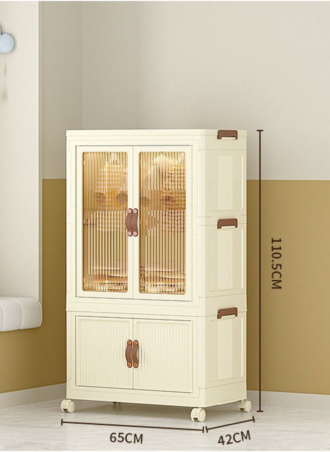 keke 2 Layers Stylish Multi-Functional Storage Cabinet & Children's Wardrobe  - Image 2