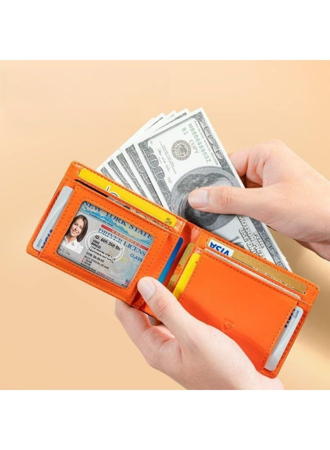 GSOIAX محفظة رفيعة للرجال، حامل بطاقات ائتمان جلدية رفيع وبسيط مع جيب أمامي مزود بتقنية RFID لمنع سرقة البيانات، مناسب للعمل والسفر - Image 3
