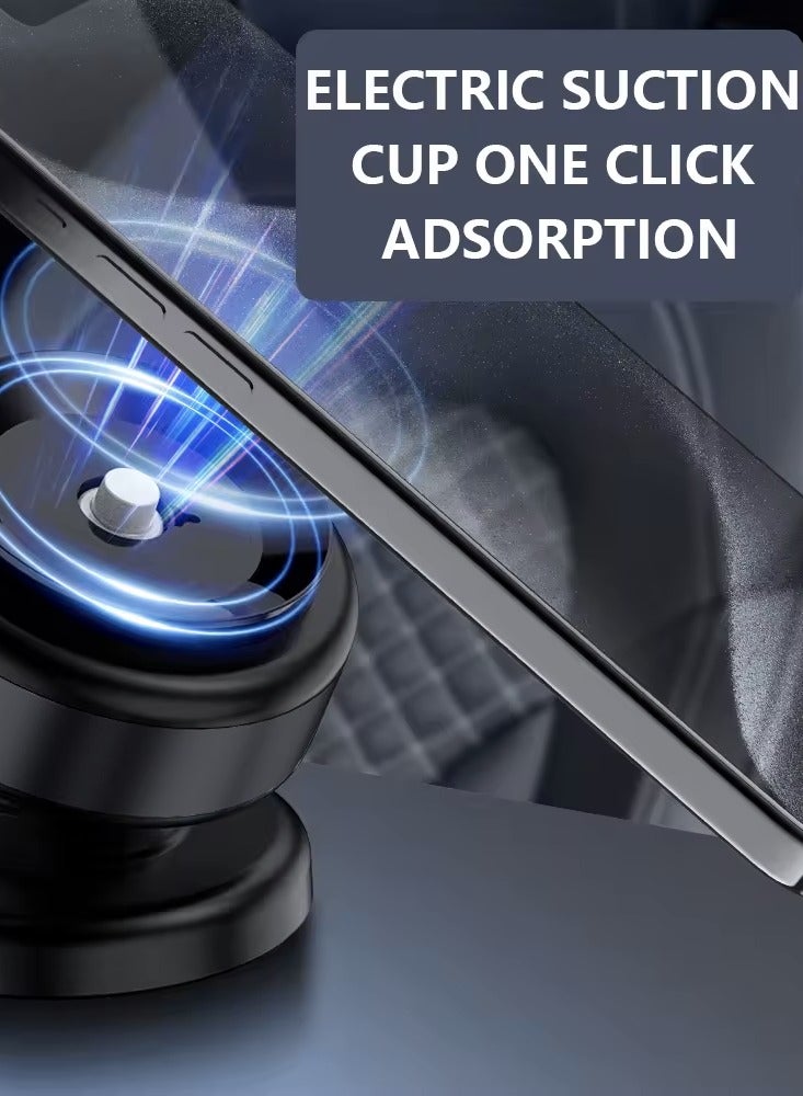 SASKA Magnetic Suction Car Phone Holder with strong magnetic force 360 degree rotatable (Black) - Image 3