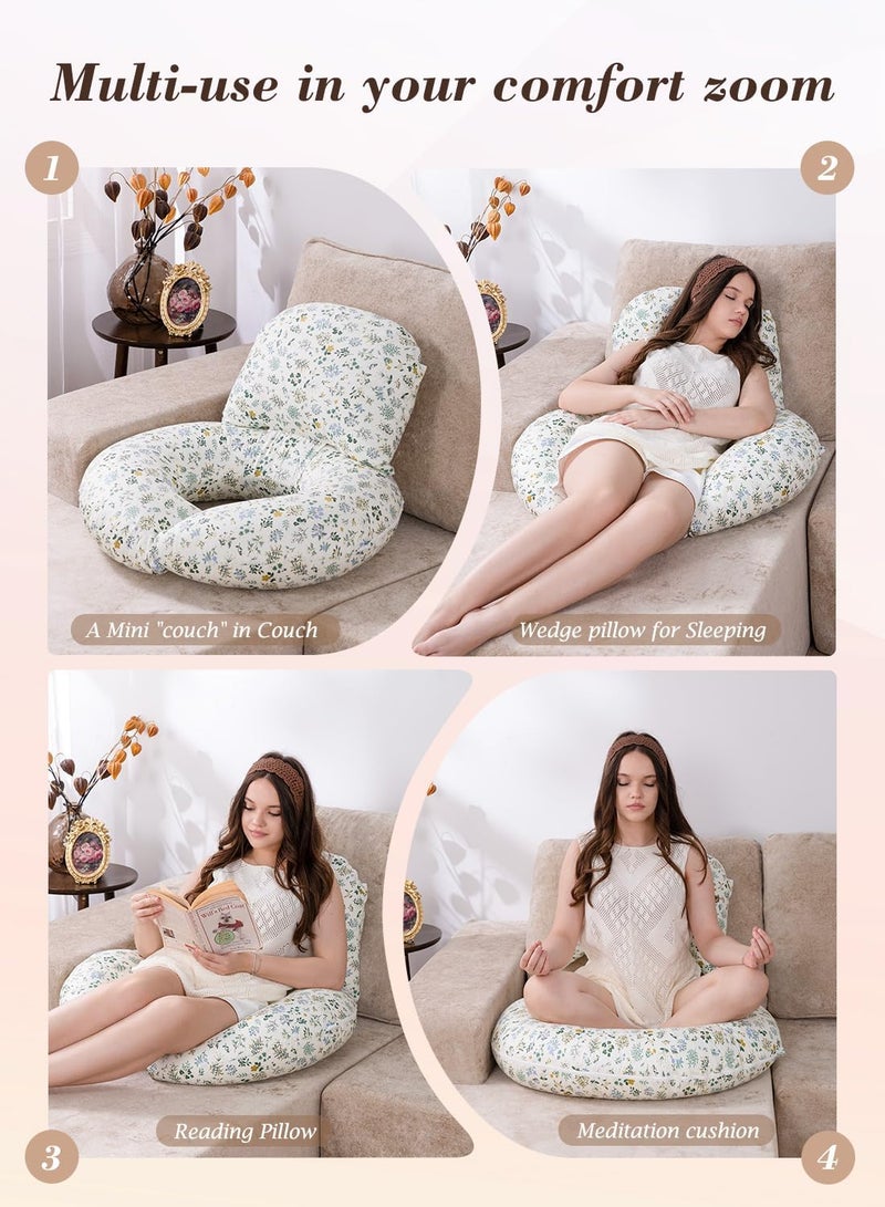 INSEN Wedge Pillow Set for Sleeping and After Surgery, Use for Acid Reflux, Reading and Relaxing, Headboard Pillow for Sitting in Bed - Image 2
