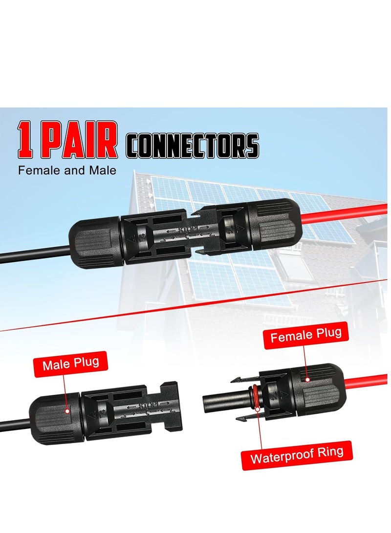 SYOSI Solar Panel Extension Cable, 3M 6 mm² 10AWG Solar Panel Adapter with Female and Male Waterproof Connector, Waterproof IP68 Extension Solar Panel Cord for Solar Panel Photovoltaic System (2 Pack) - Image 4