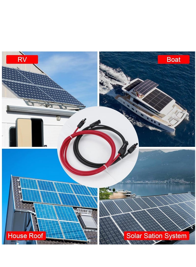 SYOSI Solar Panel Extension Cable, 3M 6 mm² 10AWG Solar Panel Adapter with Female and Male Waterproof Connector, Waterproof IP68 Extension Solar Panel Cord for Solar Panel Photovoltaic System (2 Pack) - Image 2