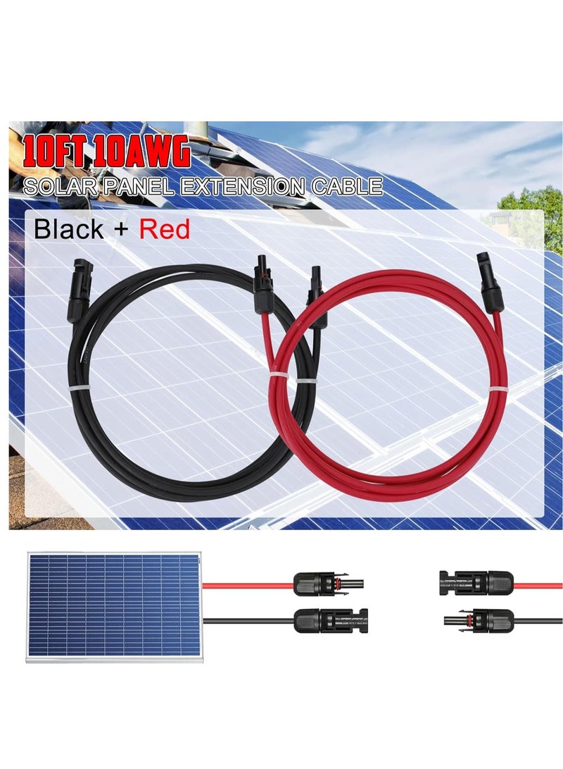 SYOSI Solar Panel Extension Cable, 3M 6 mm² 10AWG Solar Panel Adapter with Female and Male Waterproof Connector, Waterproof IP68 Extension Solar Panel Cord for Solar Panel Photovoltaic System (2 Pack) - Image 5