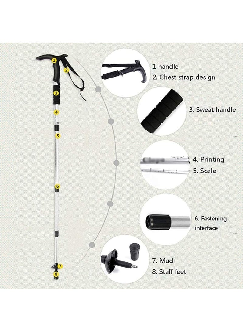 أقطاب رحلات السفاري خفيفة الوزن تلسكوبية من سبائك الألومنيوم عصا للمشي في الهواء الطلق قابلة للطي للمشي لمسافات طويلة والسفر - Image 3