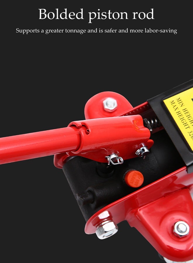 DUNISO Hydraulic Trolley Car Lift Jack， Floor car jack with a capacity of 2 tons, equipped with a Storage plastic box for easy carrying and storage，Red - Image 3