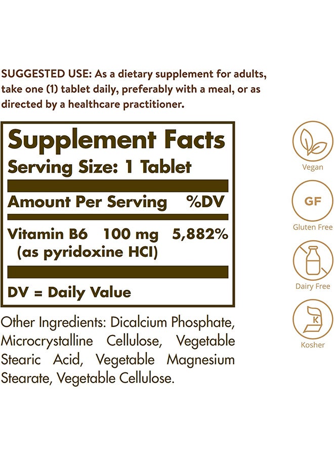 سولجر مكمل غذائي فيتامين B6 -‏ 100 قرص - Image 2