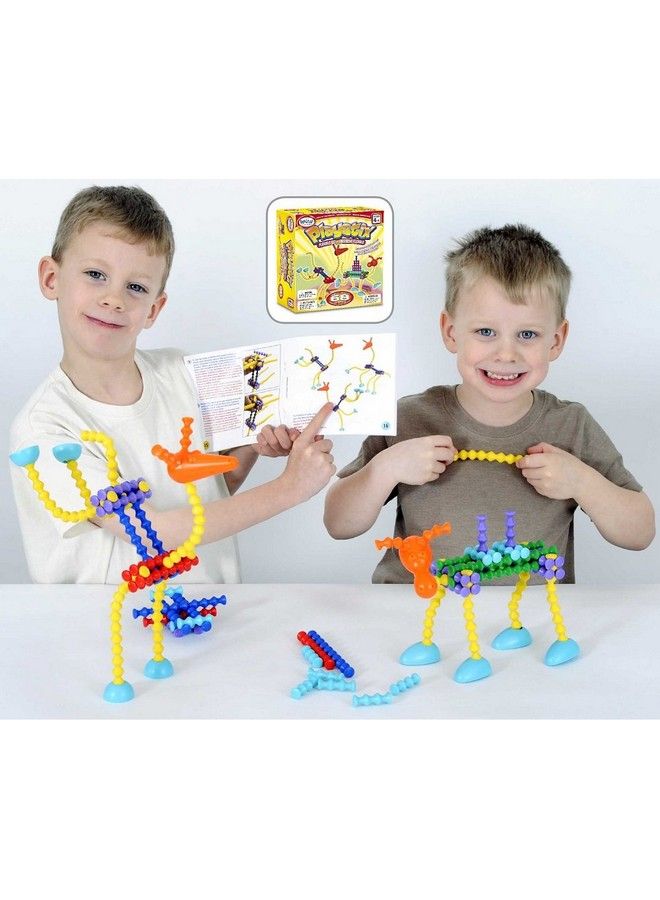 Popular Playthings Playstix Flexible Set Construction Toy Building Blocks 68 Piece Kit - Image 4