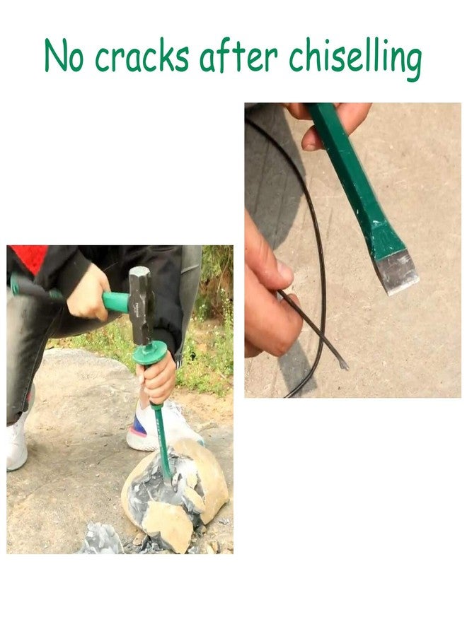 Lestino Mason Chisel With Hand Guard, 12 inches (30 cm) Heavy Duty Flat End Rock Concrete Mortar Stone Chisel for Demolishing Carving Scaling Breaking Hounding - Image 4