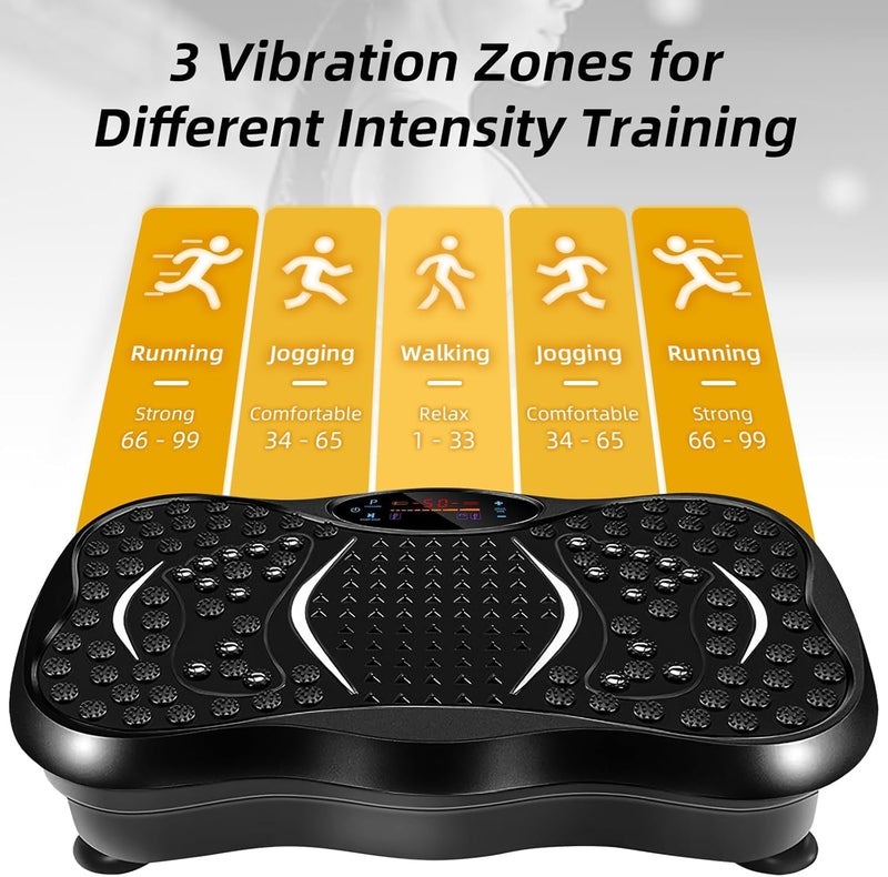 Electric Whole Body Vibration Fitness Platform – Vibration Exercise Machine with Resistance Bands, Remote Control, LED Touch Screen, Anti-Slip Design, Home Workout & Muscle Recovery Equipment - Image 4
