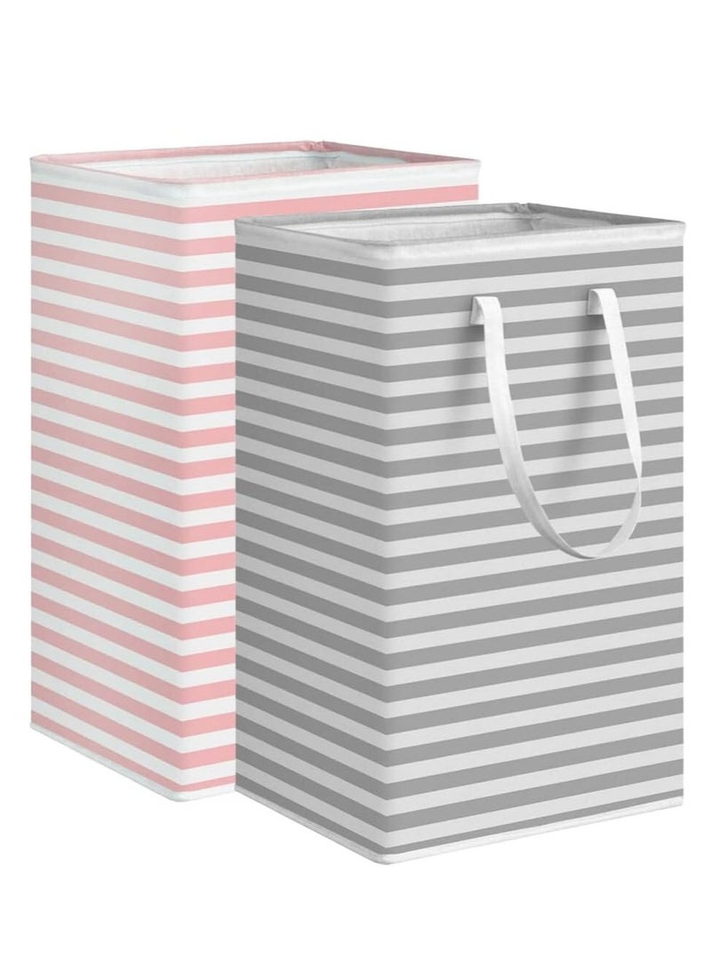 2 Packs Laundry Hamper, 75L Collapsible Large Laundry Baskets with Easy Carry Handles, Freestanding Waterproof Clothes Hamper, Storage Basket for Toys Clothes, Laundry Organizer  - Image 1