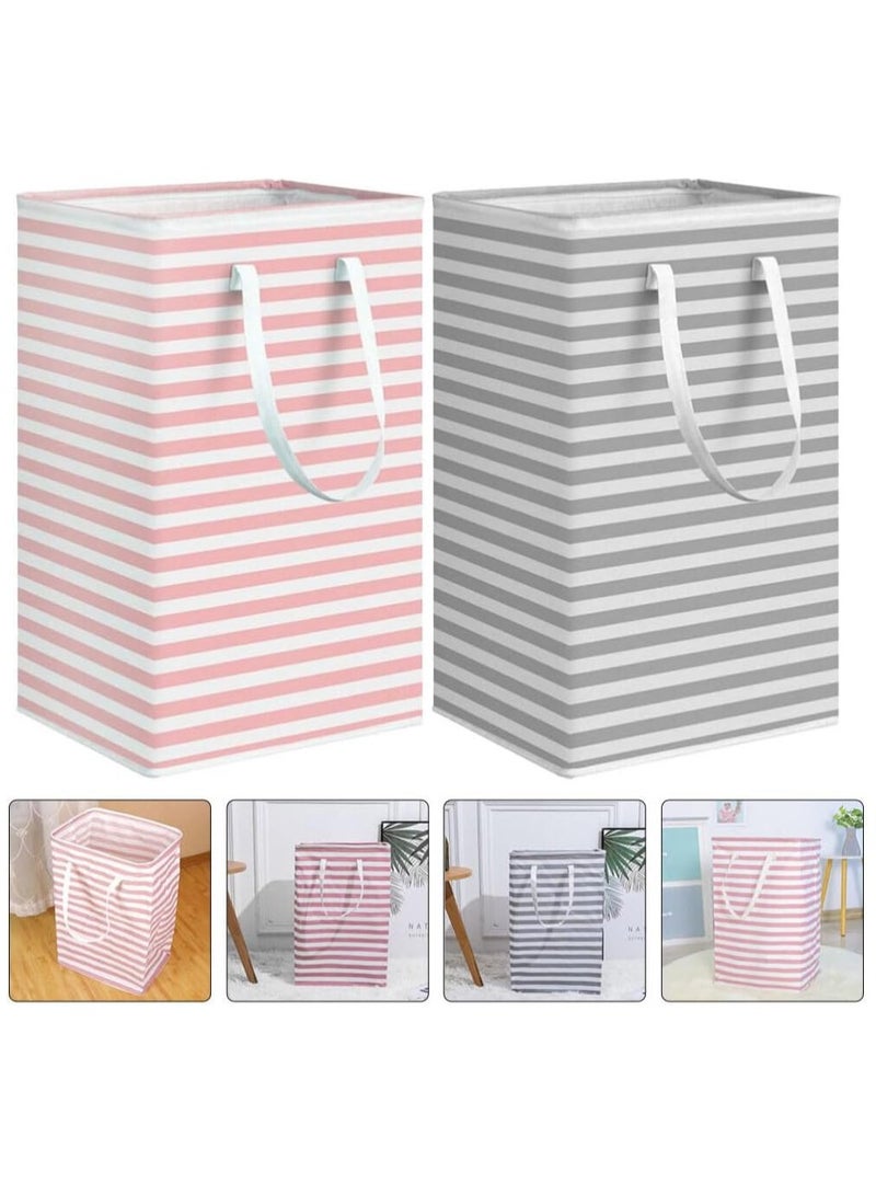 2 Packs Laundry Hamper, 75L Collapsible Large Laundry Baskets with Easy Carry Handles, Freestanding Waterproof Clothes Hamper, Storage Basket for Toys Clothes, Laundry Organizer  - Image 2