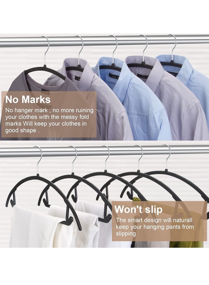 TYCOM Non-Slip Hangers Suit Hangers 50 Pack Ultra Thin Space Saving 360 Degree Swivel Hook Clothes Hangers for Coats Jackets Pants Dress Clothe Plastic Curved 100pcs Black.  - Image 4