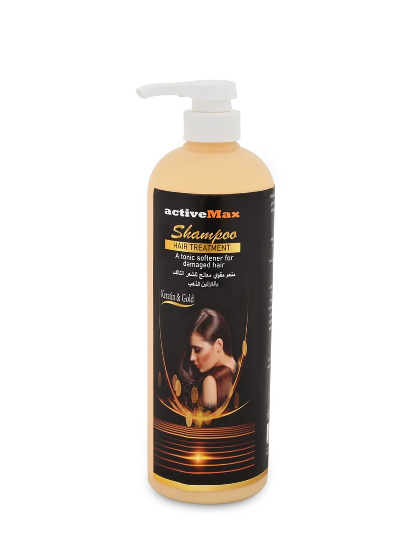 اكتيف ماكس شامبو بالذهب والكيراتين منعم مقوي معالج للشعر التالف - Image 1