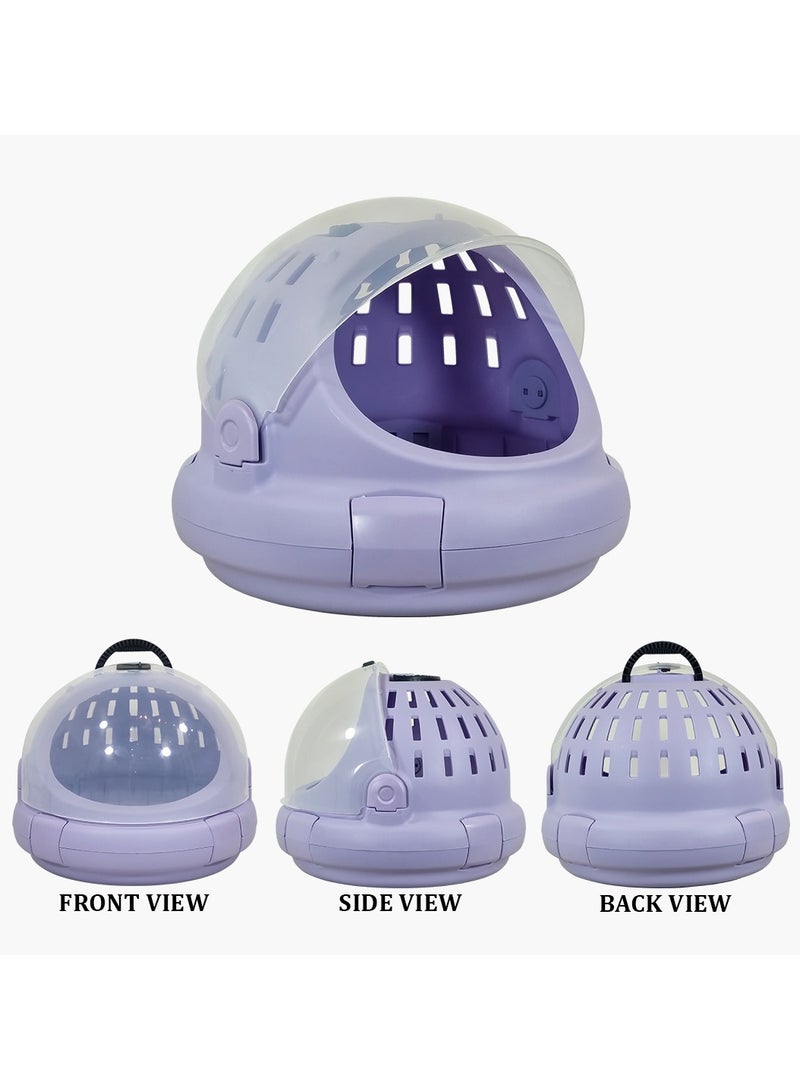 MAJIBAO Cat litter box with transparent capsule, Fully enclosed rounded cat litter box prevents sand leakage, Suitable for small and medium cats, Cat toilet reduces odor 42 cm (Purple)  - Image 3