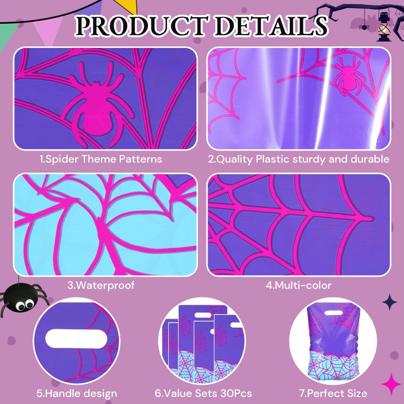 Eccliy 30 Pcs Spider Birthday Party Favors Bags Cartoon Spiderweb Gift Candy Gift Bags for Spider Theme Party Decorations Supplies - Image 3
