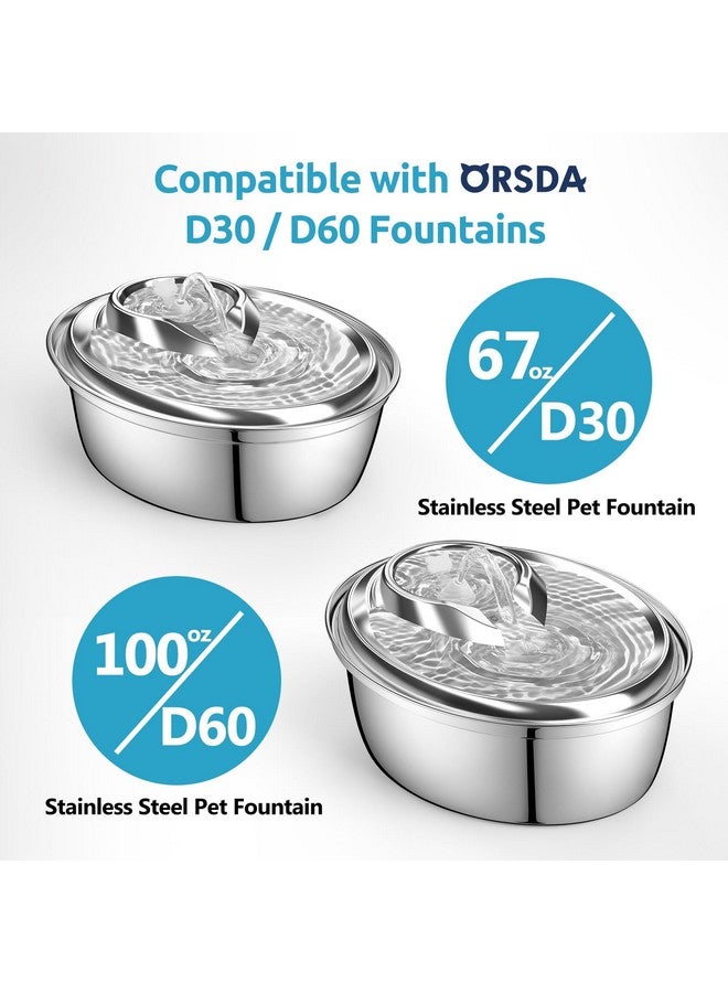 ORSDA Cat Water Fountain Pump for D30 / D60 Fountain, Water Pump Replacement No LED Light, Pet Water Fountain Motor Replacement for Stainless Steel Cat Dog Water Dispenser (Water Pump) - Image 1
