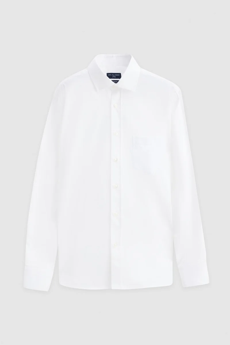 D'S DAMAT Ds Damat Regular Fit White Plain Shirt