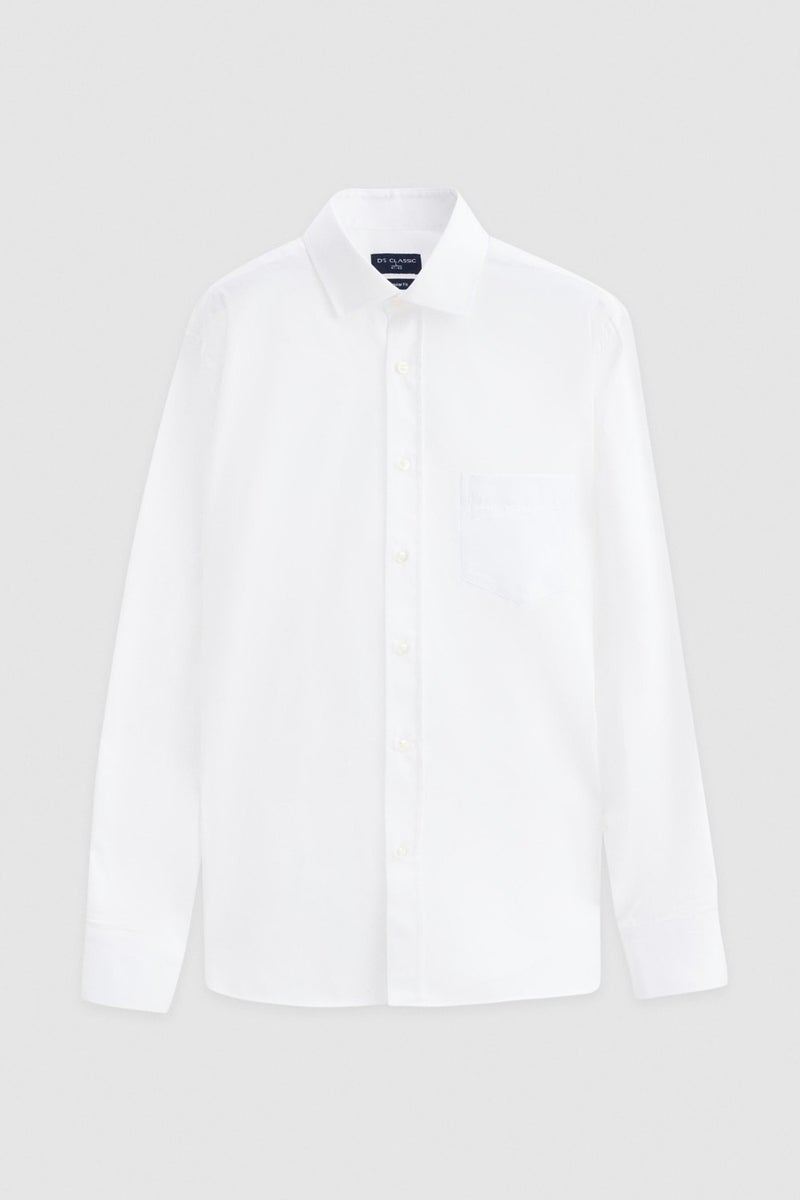 D'S DAMAT Ds Damat Regular Fit White Plain Shirt - Image 5