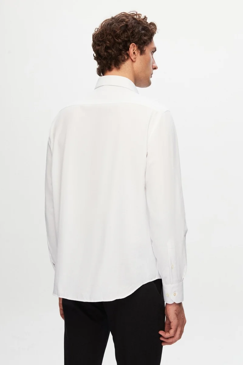 D'S DAMAT Ds Damat Regular Fit White Plain Shirt