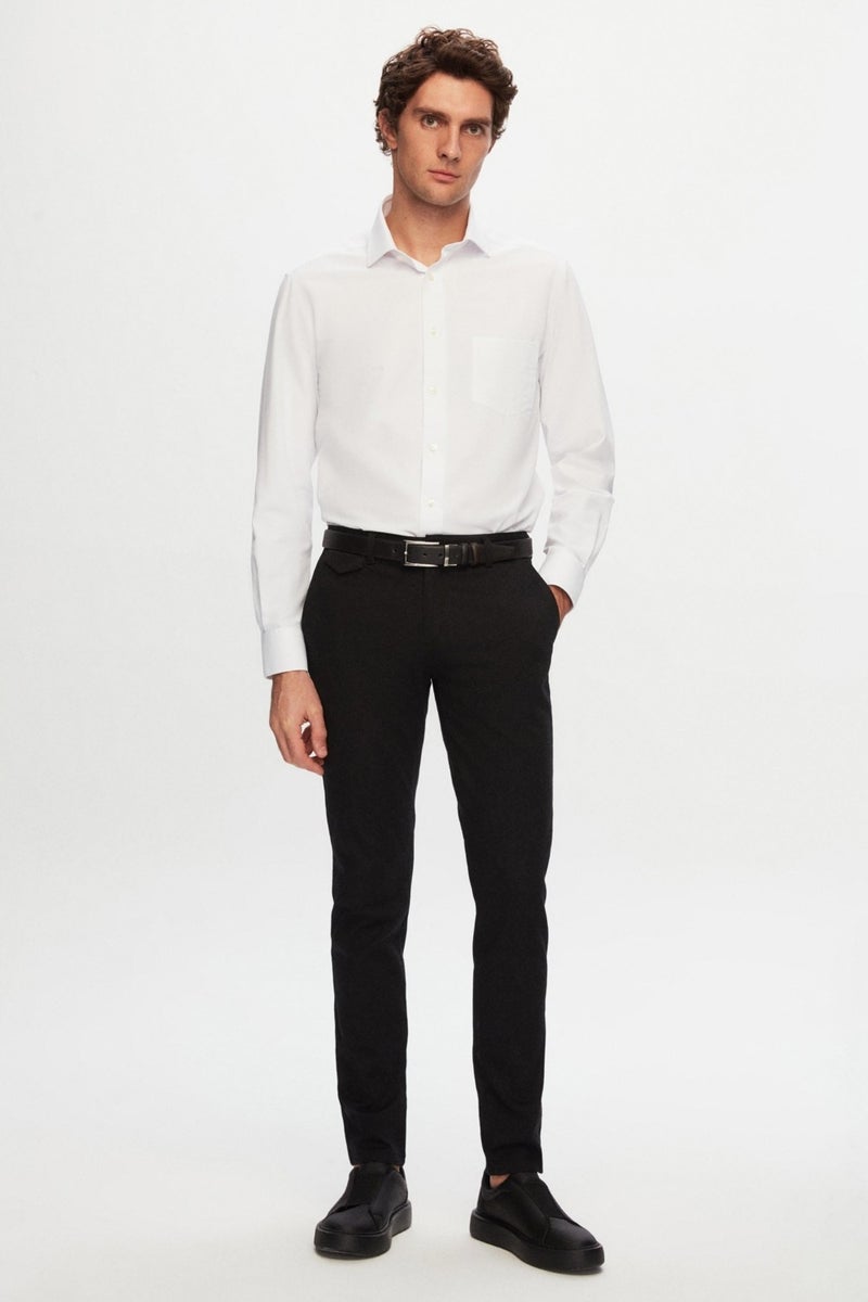 D'S DAMAT Ds Damat Regular Fit White Plain Shirt - Image 4