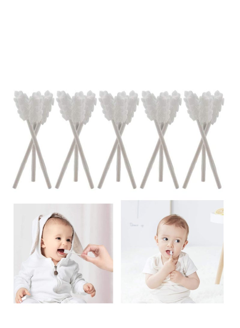 Baby Toothbrush Newborn Teeth Cleaning Tongue Cleaner with Paper Handle, Disposable Infant Toothbrush for Dental Care, 20 Pcs - Image 1