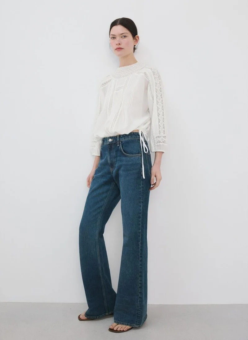 MANGO Embroidered openwork blouse