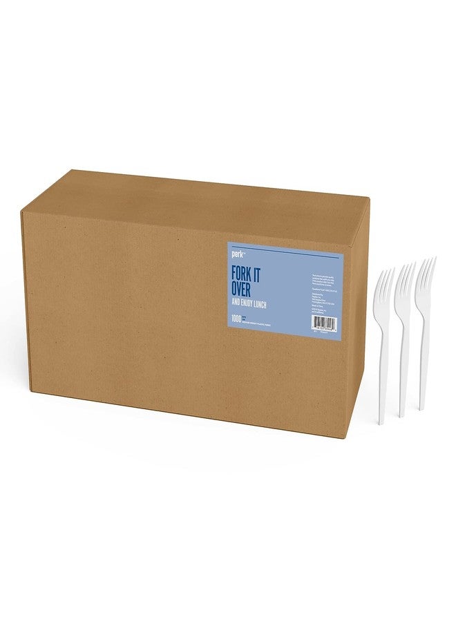 PERK Staples Perk Polystyrene Fork, Medium-Weight, White, 2000/Carton (PK58698/PK5VS) - Image 1