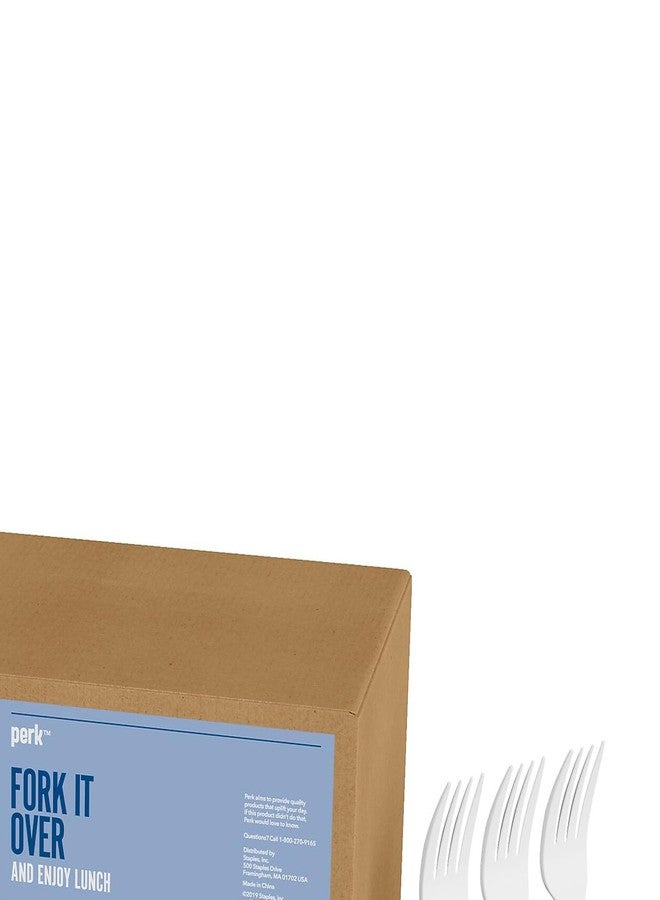 PERK Staples Perk Polystyrene Fork, Medium-Weight, White, 2000/Carton (PK58698/PK5VS) - Image 3