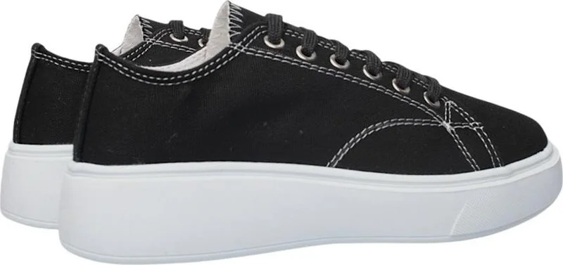 Liger Women's Comfortable Thick Sole Linen Sneakers Black
