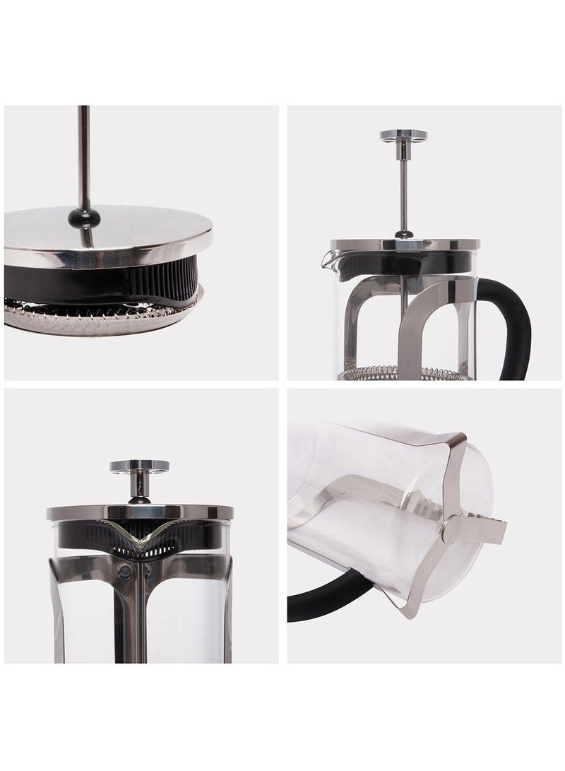 Biggcoffee French Press Coffee Maker 600ml, 4 cup French Coffee Press, Stainless Steel Frame, Borosilicate Glass, Coffee Pot - FY450  - Image 2