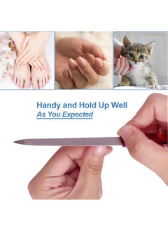 GigaGround Metal Nail File (6 Pcs), Nail Files for Natural Nails Made of Stainless Steel, Sword Fingernail Files with Sharp Pointed Tip Non Slip Handle, Diamond Finger Nail Filers for Women Sapphire Grit  - Image 4