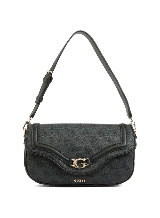 GUESS Women’s Coal Logo Crossbody Bag HWSG7993790 CLO – Black Leather Stylish Shoulder Bag - Image 1