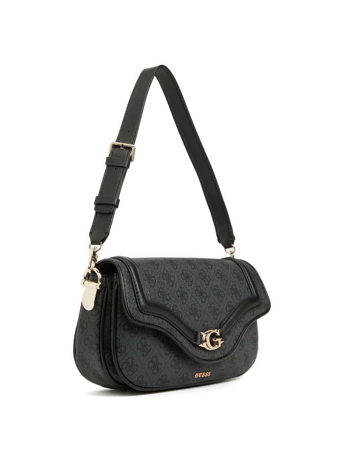 GUESS Women’s Coal Logo Crossbody Bag HWSG7993790 CLO – Black Leather Stylish Shoulder Bag - Image 3