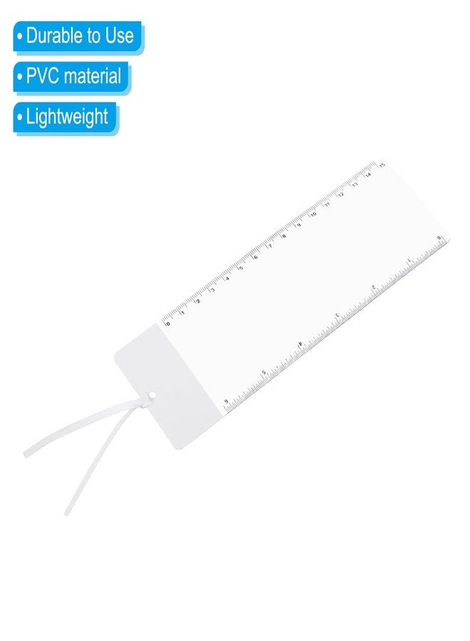 PATIKIL Bookmark Magnifier with Ruler, 6 Pack 3X Magnifying Sheet Page Magnifier Lens for Low Vision People Reading Book Magazine Newspaper, White - Image 3