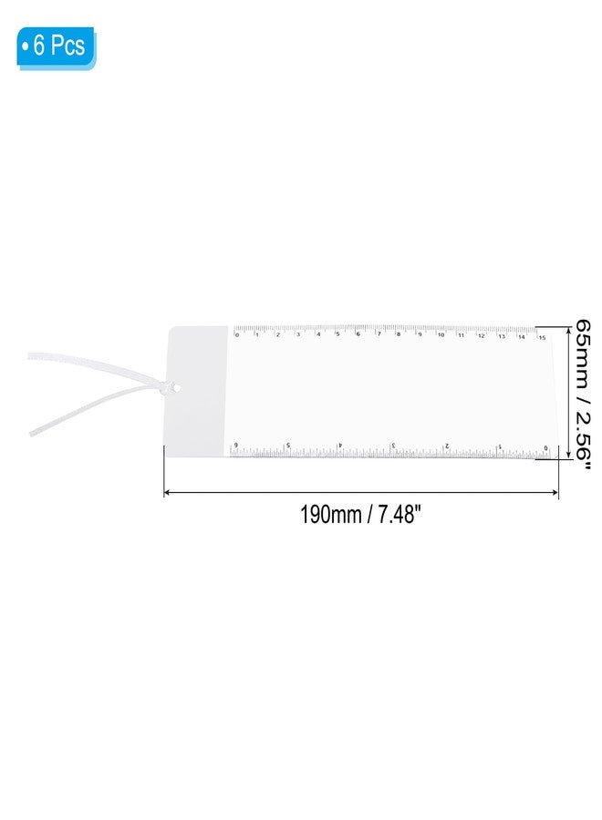 PATIKIL Bookmark Magnifier with Ruler, 6 Pack 3X Magnifying Sheet Page Magnifier Lens for Low Vision People Reading Book Magazine Newspaper, White - Image 2