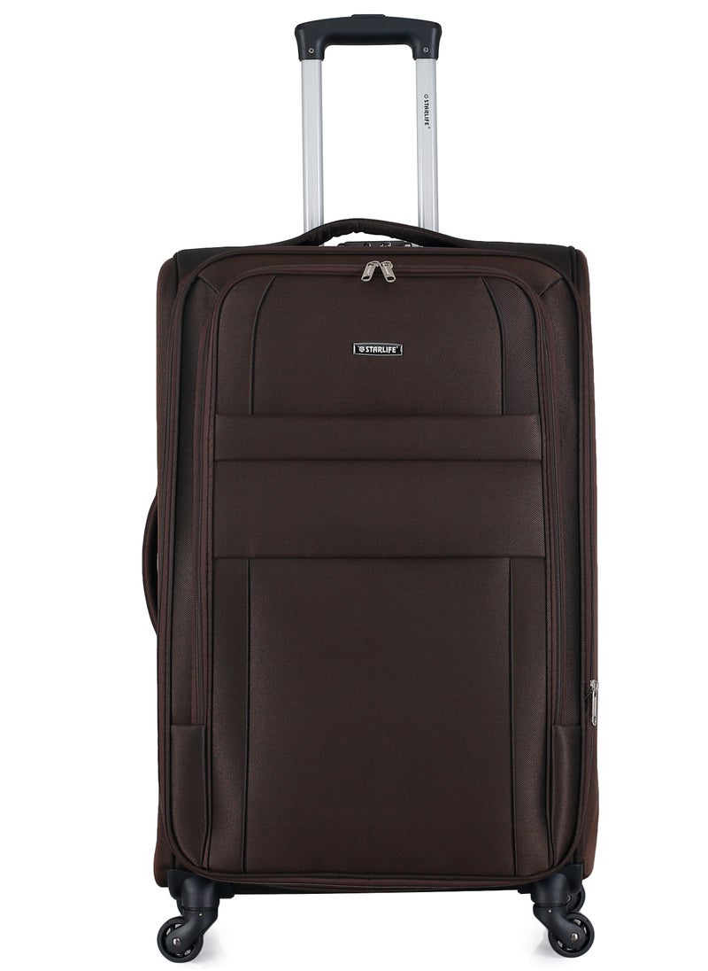 STARLIFE - Set of 3 Light Weight Polyester Trolley Luggage With Number Lock 20,24,28 Inches - Image 1