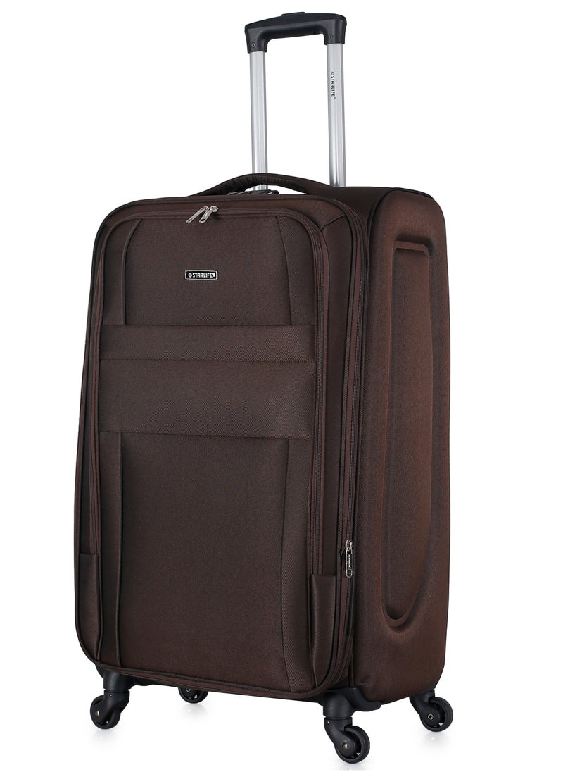 STARLIFE - Set of 3 Light Weight Polyester Trolley Luggage With Number Lock 20,24,28 Inches - Image 1
