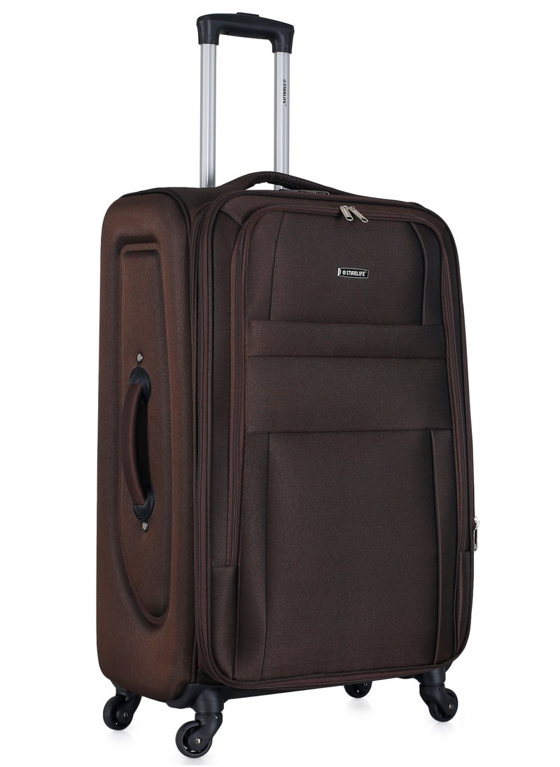 STARLIFE - Set of 3 Light Weight Polyester Trolley Luggage With Number Lock 20,24,28 Inches - Image 1
