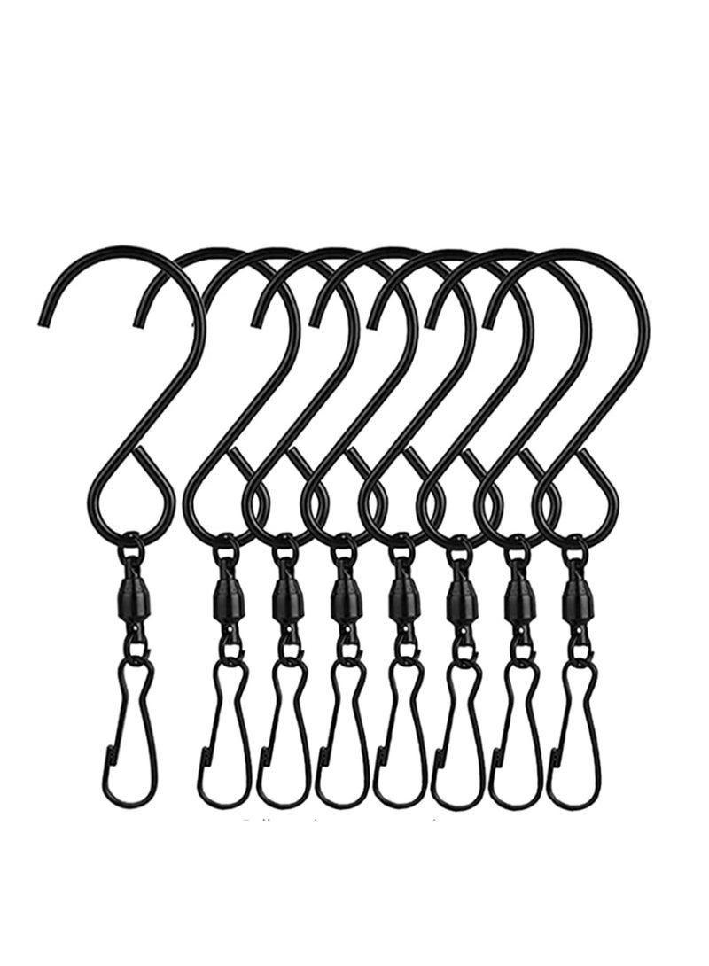 Dual Swivel Hook 360 Degree Rotating Windsock Clips Swivel Hooks Clips for Hanging Wind Spinners, Wind Chimes, Bird Feeder, Crystal Twisters Party Supplies Gift for Friends and Family 8 Pack