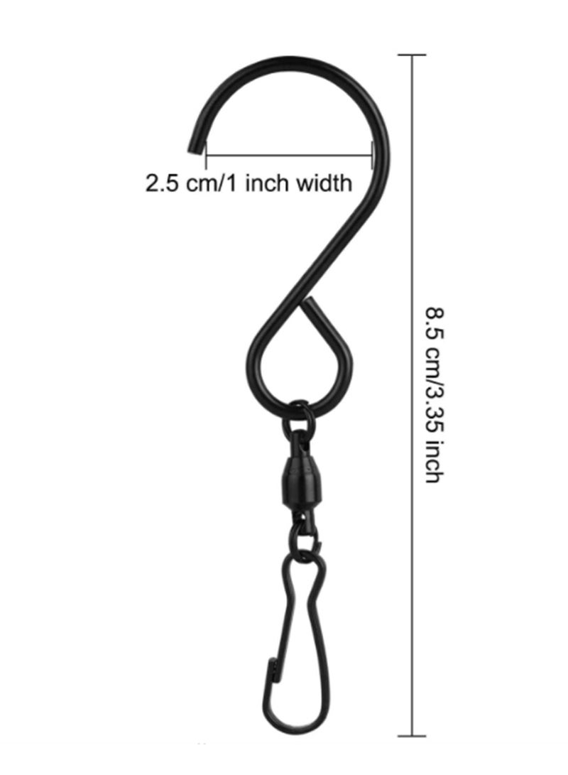 Dual Swivel Hook 360 Degree Rotating Windsock Clips Swivel Hooks Clips for Hanging Wind Spinners, Wind Chimes, Bird Feeder, Crystal Twisters Party Supplies Gift for Friends and Family 8 Pack
