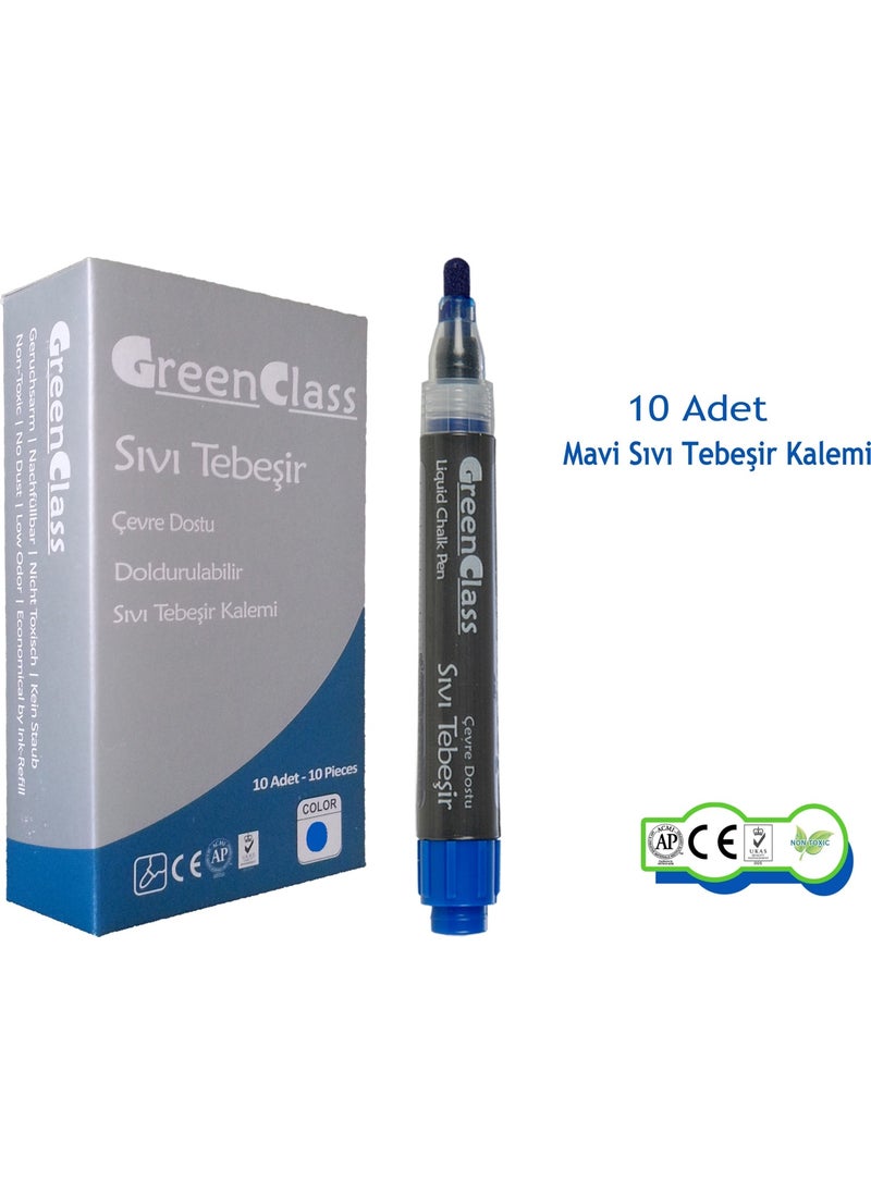 Green Class Liquid Chalk Pen-Blue-10’ Pack  - Image 2