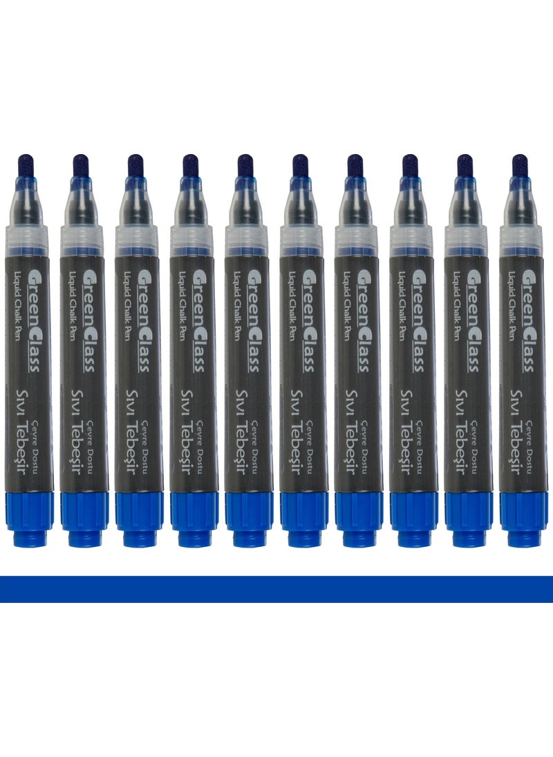 Green Class Liquid Chalk Pen-Blue-10’ Pack  - Image 1