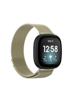 Replacement Strap For Fitbit Versa 3 Milanese Watch Band, Size:S 202mm Champagne Gold